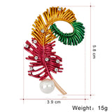 Enamel Feather Brooches Bouquet for Women and Kids