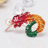 Enamel Feather Brooches Bouquet for Women and Kids