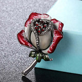 Zlxgirl red enamel Flower brooch for women