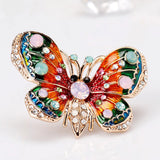 Enamel Butterfly Brooch, Crystal Opal Pin