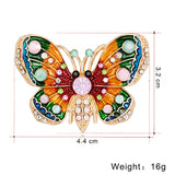 Enamel Butterfly Brooch, Crystal Opal Pin