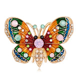 Enamel Butterfly Brooch, Crystal Opal Pin