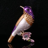 Zlxgirl Purple Enamel Birds Brooch Women Men Kids Nice Hats Jewellery Broach