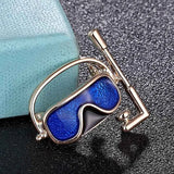 Vintage Green Enamel Breathing Tube Brooch