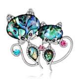 Zlxgirl Metal Shell Cat Brooches for Women Vintage Animal Accessory