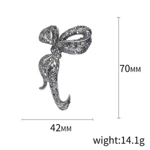 Rhinestone Bow Shape Brooch Pin for Women and Men