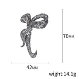 Rhinestone Bow Shape Brooch Pin for Women and Men