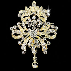 Vintage Wedding Brooch Bouquet Jewelry Crystal Scarf Pin Women's Broches