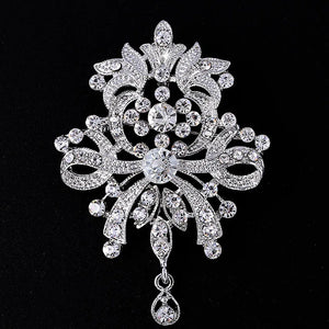 Vintage Wedding Brooch Bouquet Jewelry Crystal Scarf Pin Women's Broches
