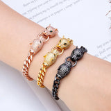 Zlxgirl rose chain bracelet & bangle for women bridal bijoux
