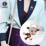 Zodiac Bull Cartoon Brooch Alloy Oil Rhinestone Brooch Animal Metal