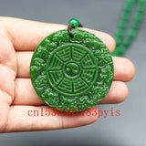 Chinese Hand-Carved Jade Pendant Necklace for Men Women