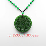 Chinese Hand-Carved Jade Pendant Necklace for Men Women