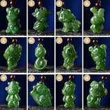 Green Jade Pendant Carved Jadeite Necklace Charm Jewelry