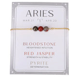 Zodiac Sign Constellation Bracelet Crystal Moonstone Charm Jewelry