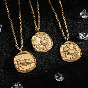 Zodiac Sign Necklace Stainless Steel Waterproof NonTarnish Friendship Jewelry