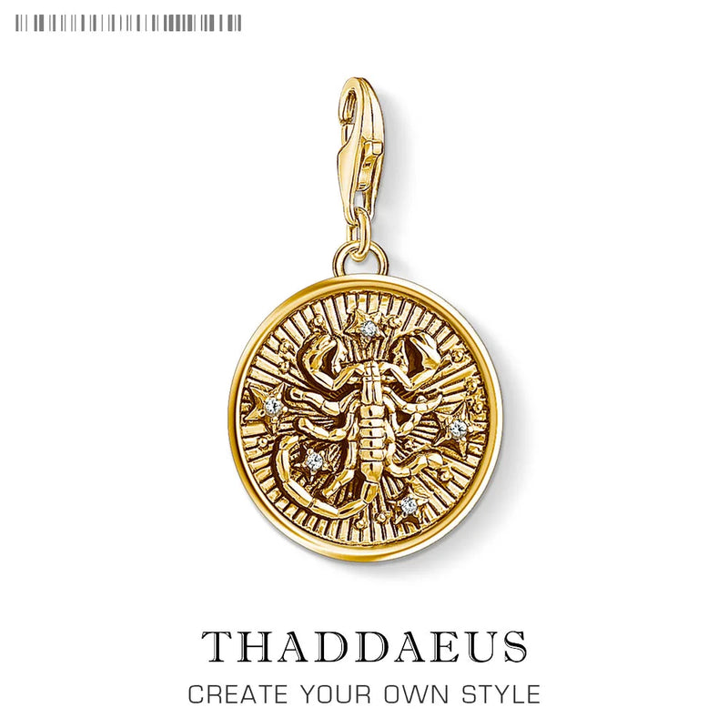Scorpio Zodiac Sign Golden Charms Europe Jewelry Findings