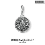 Virgo Zodiac Sign Charms Pendant 925 Sterling Silver Gift For Women Men