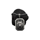 Zodiac Wolf Pendant Necklace Retro Men's Chain