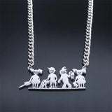 Zombie Family Halloween Necklaces Stainless Steel Chain