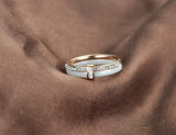 Black/White Ceramic Crystal Wedding Rings Rose Stainless Steel Engagement