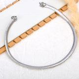 Stainless Steel Metal Cuban Chain Necklace for Women 18K Plated