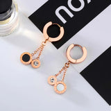 Double-sided Roman Numeral Tassel Earrings