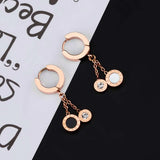 Double-sided Roman Numeral Tassel Earrings