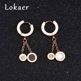 Double-sided Roman Numeral Tassel Earrings