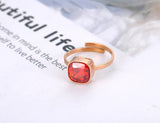 Bohemia Bling Titanium Steel Wedding Ring CZ Crystal Rings For Women ZR19156