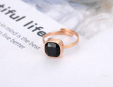 Bohemia Bling Titanium Steel Wedding Ring CZ Crystal Rings For Women ZR19156