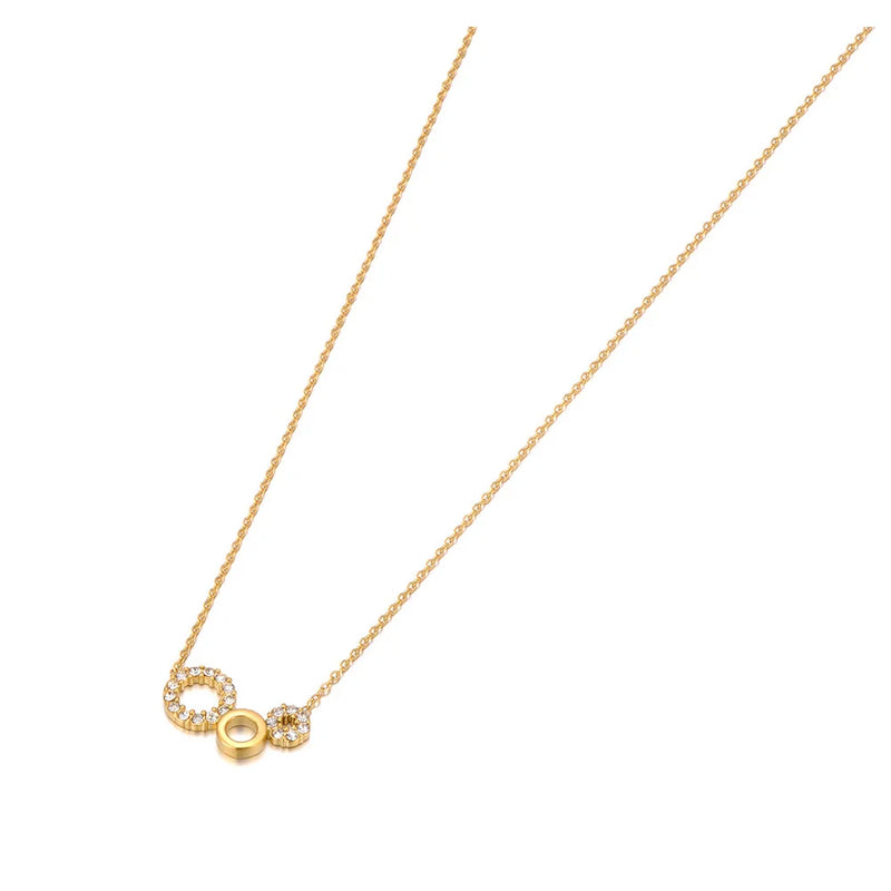3Pcs Circle Choker Necklace For Women Stainless Steel Pendant Jewelry
