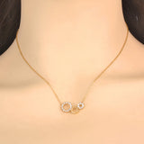 3Pcs Circle Choker Necklace For Women Stainless Steel Pendant Jewelry