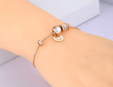 Stainless Steel CZ Charm Bracelet Boho Chain ZB21072