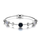 Stainless Steel Shell Charm Bracelet for Women CZ Chain Birthday Gift