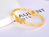 Butterfly Animal Charm Cuff Bangle 18K Plated Rhinestone Bracelet