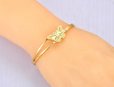 Butterfly Animal Charm Cuff Bangle 18K Plated Rhinestone Bracelet
