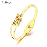 Butterfly Animal Charm Cuff Bangle 18K Plated Rhinestone Bracelet