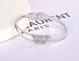 Butterfly Animal Charm Cuff Bangle 18K Plated Rhinestone Bracelet