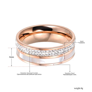 Rose Rhinestone Shell Wedding Rings Jewelry