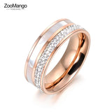 Rose Rhinestone Shell Wedding Rings Jewelry
