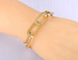 18K Plated Geometry Charm Bracelet Exaggerated Chain Link Jewelry
