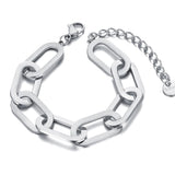 18K Plated Geometry Charm Bracelet Exaggerated Chain Link Jewelry