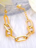 18K Plated Geometry Charm Bracelet Exaggerated Chain Link Jewelry