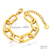 18K Plated Geometry Charm Bracelet Exaggerated Chain Link Jewelry