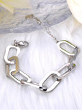 18K Plated Geometry Charm Bracelet Exaggerated Chain Link Jewelry