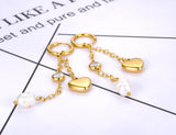 Heart Wedding Earrings Stainless Steel CZ Crystal Hoops