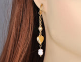 Heart Wedding Earrings Stainless Steel CZ Crystal Hoops