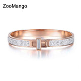Rose Stainless Steel CZ Crystal Wedding Bangle ZB17051