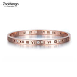 Roman Numerals Bangle Ring Set CZ Wedding Jewelry ZB17050